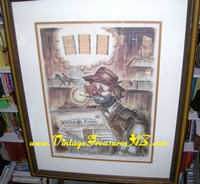 Image for George Crionas “Track Bum” Vintage ca 1968 Pencil-Signed, Numbered 162/300 & Titled Limited Edition Clown Lithographic Print Framed & Matted Under Glass <b><span style='color:red'> *****FEDERAL EXPRESS GROUND SHIPPING INCLUDED – DOMESTIC ORDERS ONLY!***** </span></b><span style='color:purple'>
